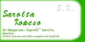 sarolta kopcso business card